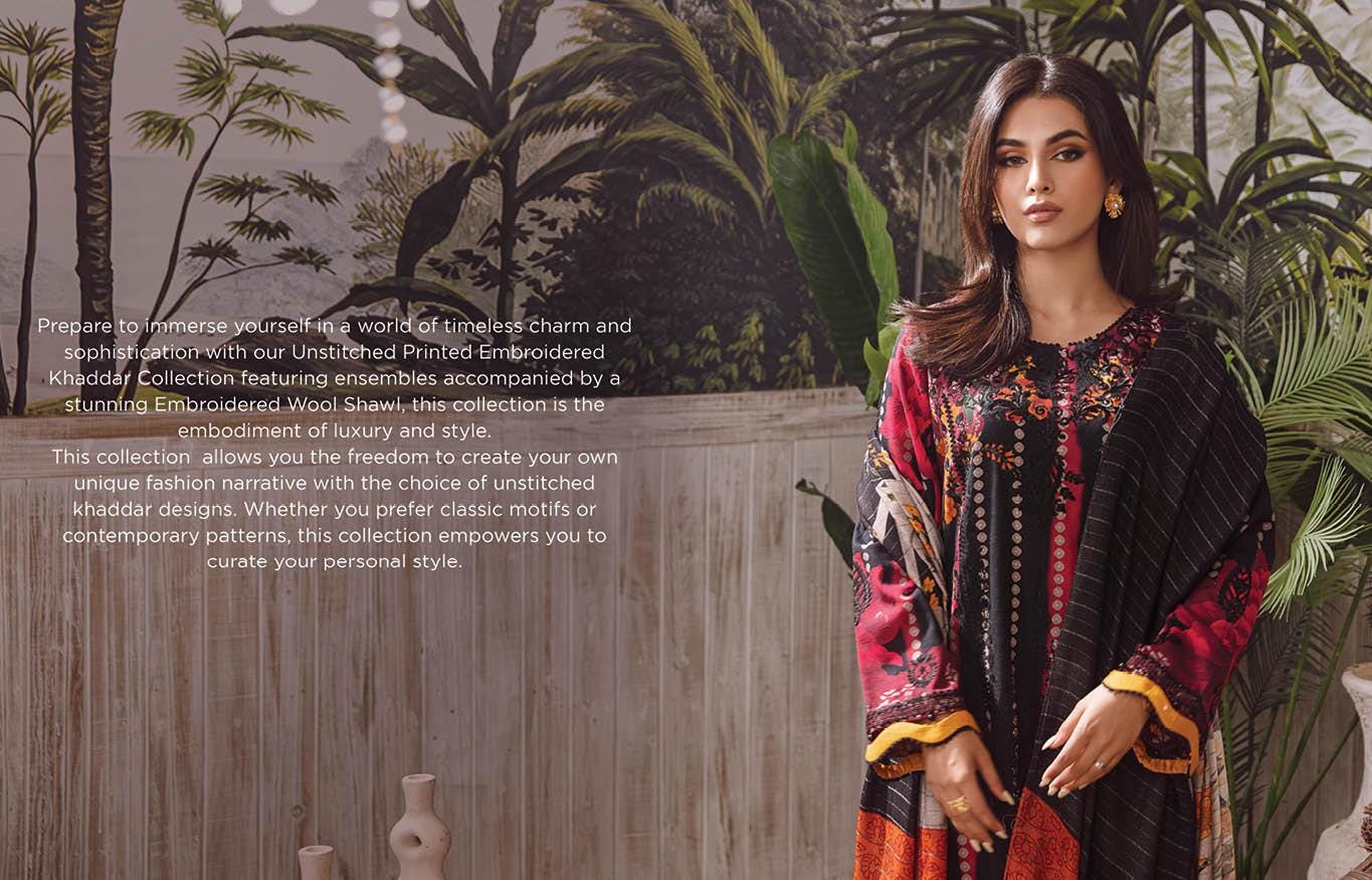 Eid Dress For Womens - Pakistani Embroidered Khaddar Ramadan Partywear Festival Suits Eid Salwar Kameez Suits in Large Size