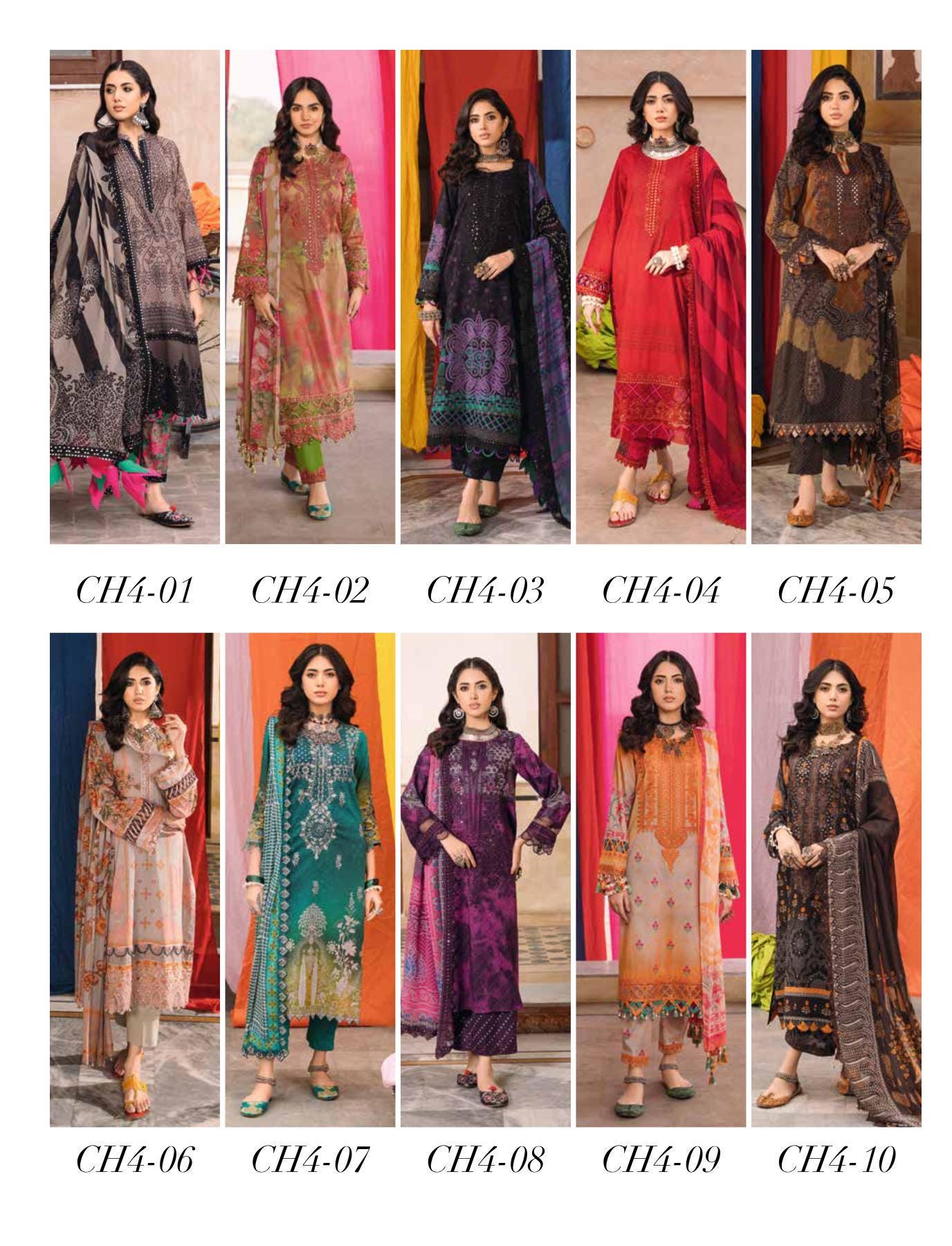 Eid Dress For Womens - Pakistani Embroidered Lawn Ramadan Partywear Festival Suits Printed Chunri Dress