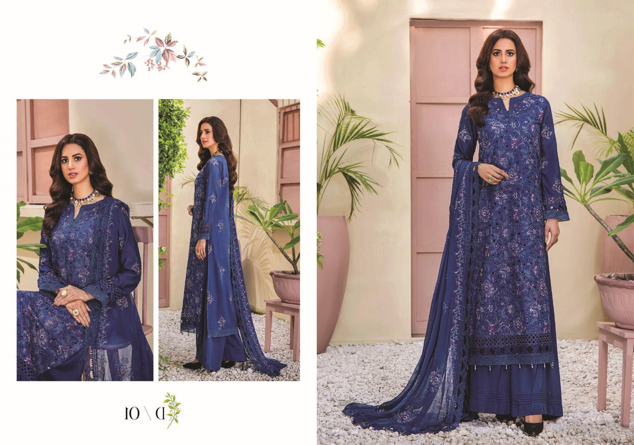 Eid Dress For Womens - Pakistani Embroidered Karandi Ramadan Partywear Festival Suits Salwar Kameez Suit In Large Size By Rumli