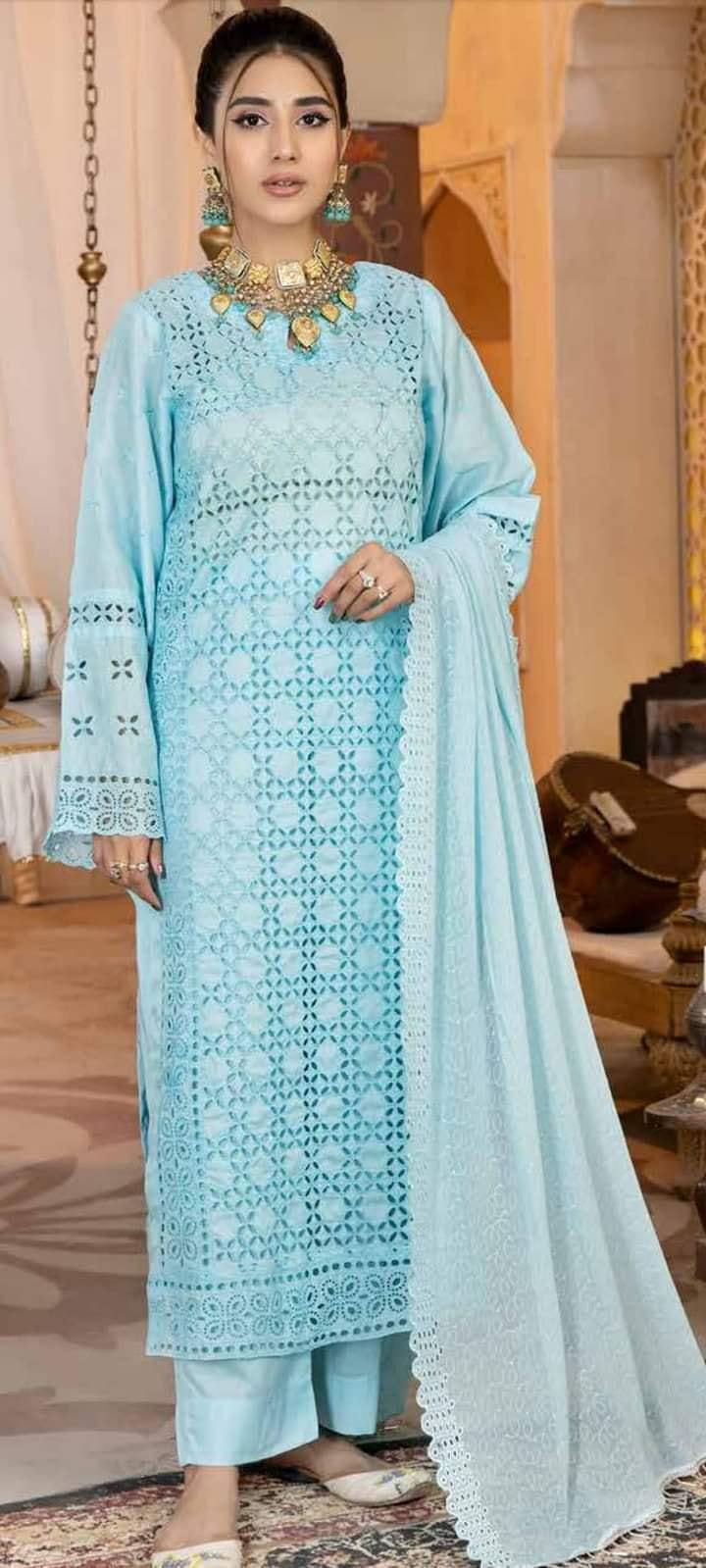 Eid Unstitched Chikankari Eid Partywear Dress, Pakistani Branded Salwar Kameez Suit, for Wedding Partywear, Eid Ramadan Special, with Lining