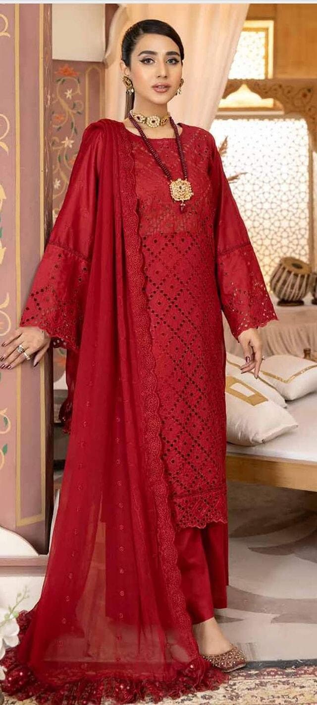 Eid Unstitched Chikankari Eid Partywear Dress, Pakistani Branded Salwar Kameez Suit, for Wedding Partywear, Eid Ramadan Special, with Lining