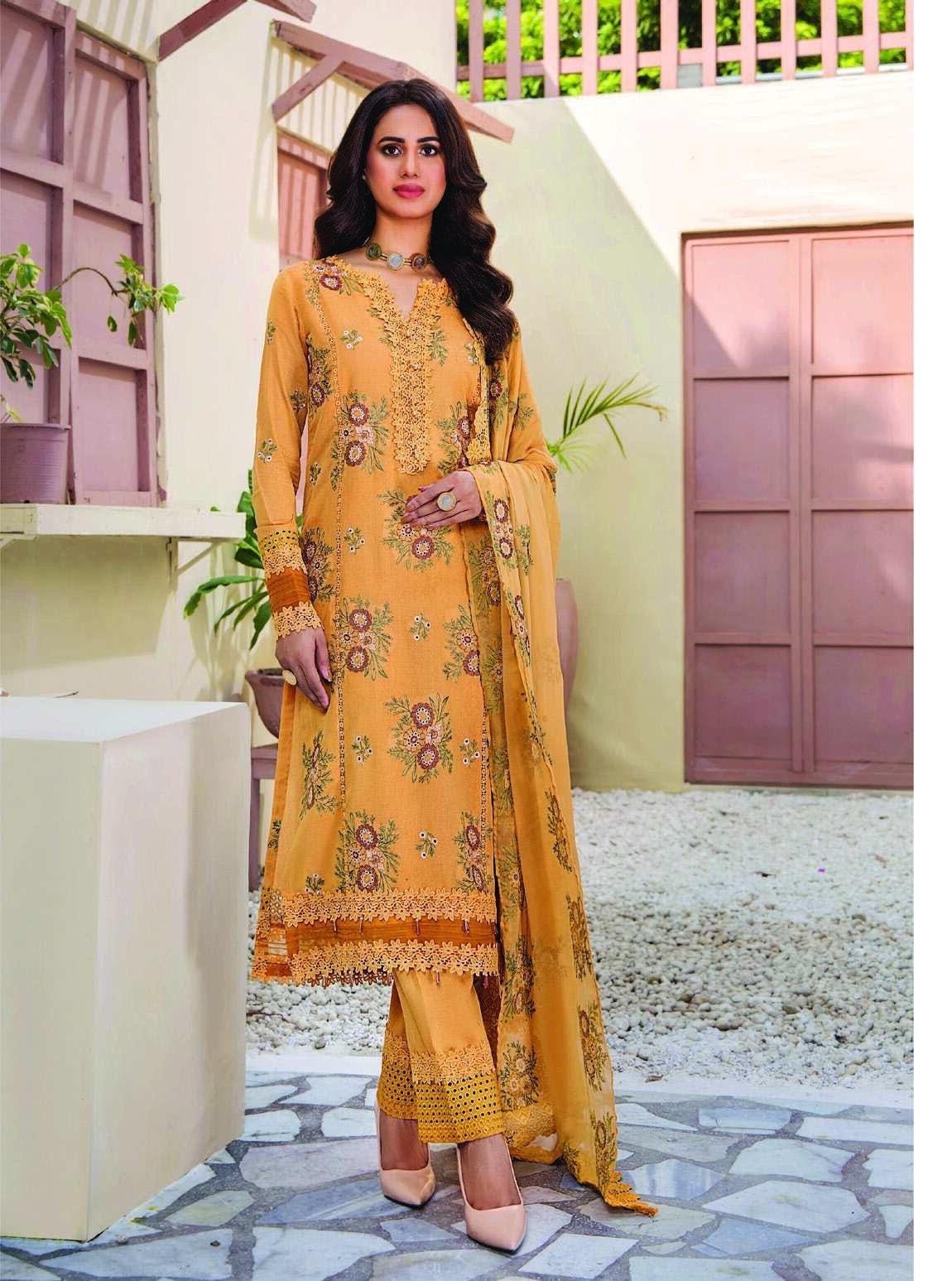 Eid Dress For Womens - Pakistani Embroidered Karandi Ramadan Partywear Festival Suits Salwar Kameez Suit In Medium Size By Rumli