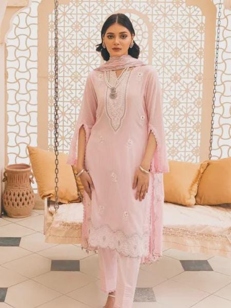 Eid Dress For Womens - Pakistani Embroidered Lawn Ramadan Partywear Festival Suits, Salwar Kameez Suit In Large Size
