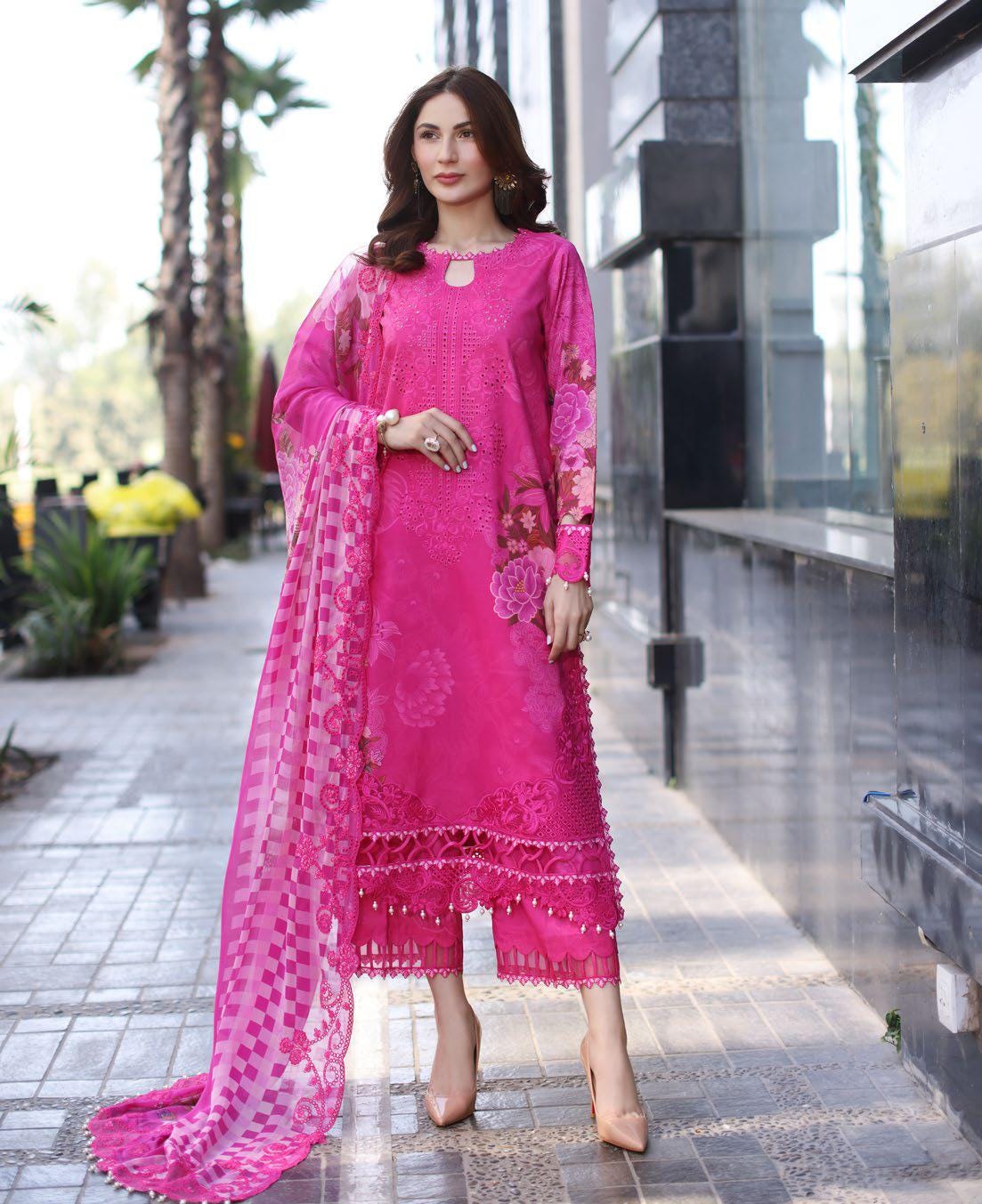 Eid Dress For Womens - Pakistani Embroidered Ramadan Partywear Festival Suits In Large Size