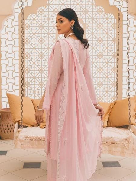 Eid Dress For Womens - Pakistani Embroidered Lawn Ramadan Partywear Festival Suits, Salwar Kameez Suit In  Large Size