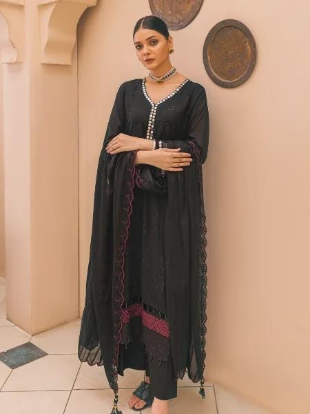 Eid Dress For Womens - Pakistani Embroidered Lawn Ramadan Partywear Festival Suits, Salwar Kameez Suit In  Large Size