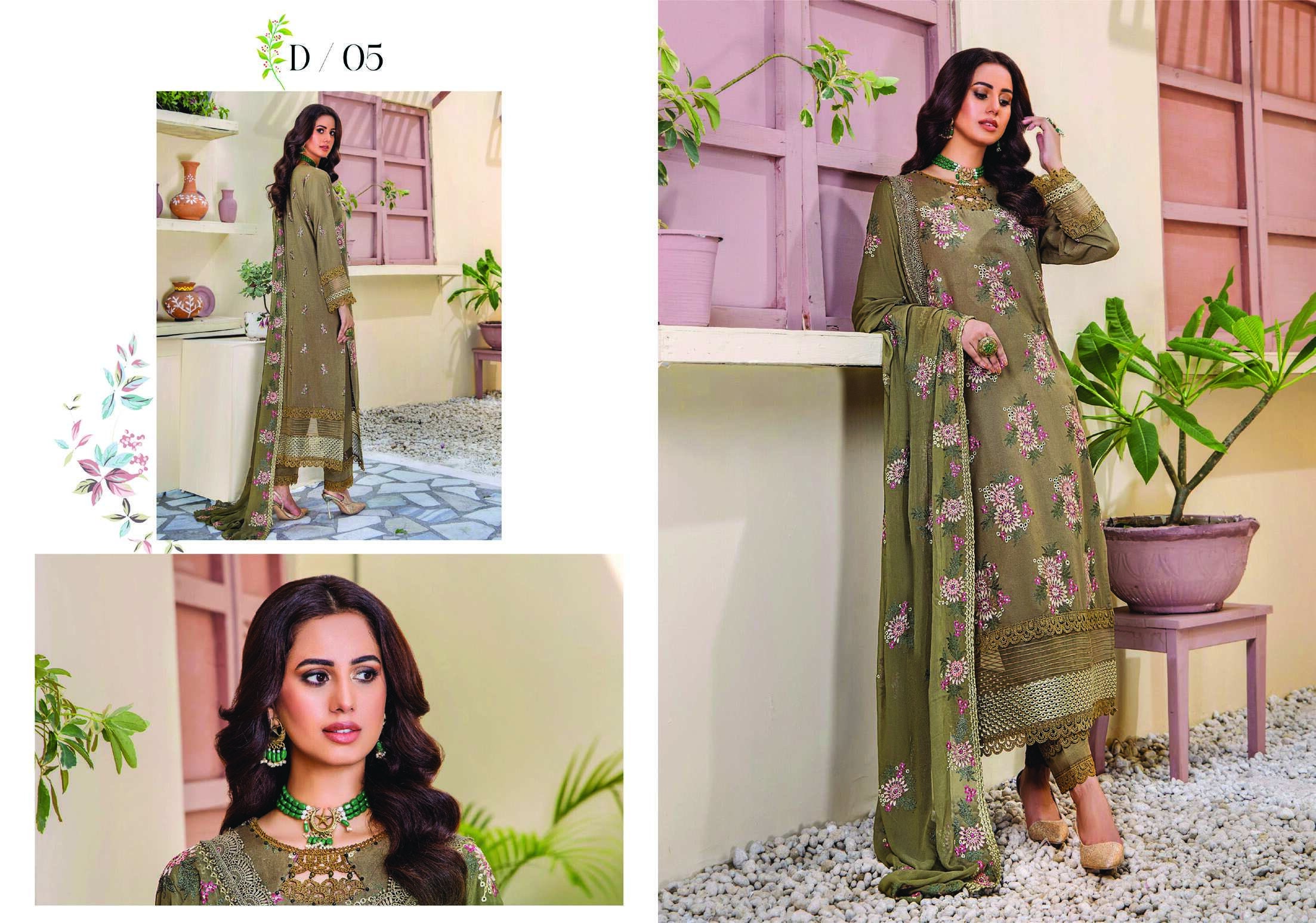 Eid Dress For Womens - Pakistani Embroidered Karandi Ramadan Partywear Festival Suits Salwar Kameez Suit In Medium & Large Size