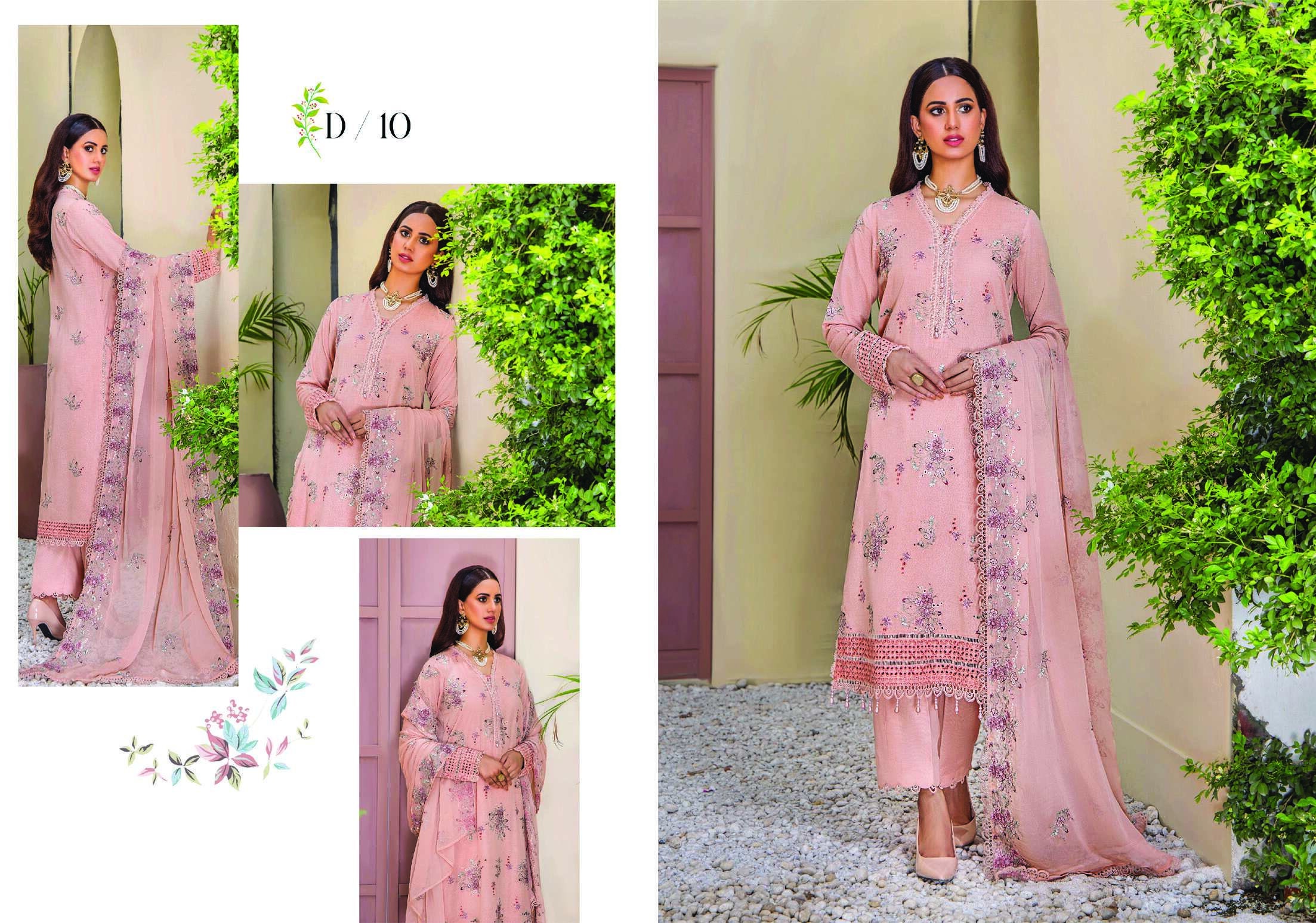Eid Dress For Womens - Pakistani Embroidered Karandi Ramadan Partywear Festival Suits Salwar Kameez Suit In Medium & Large Size